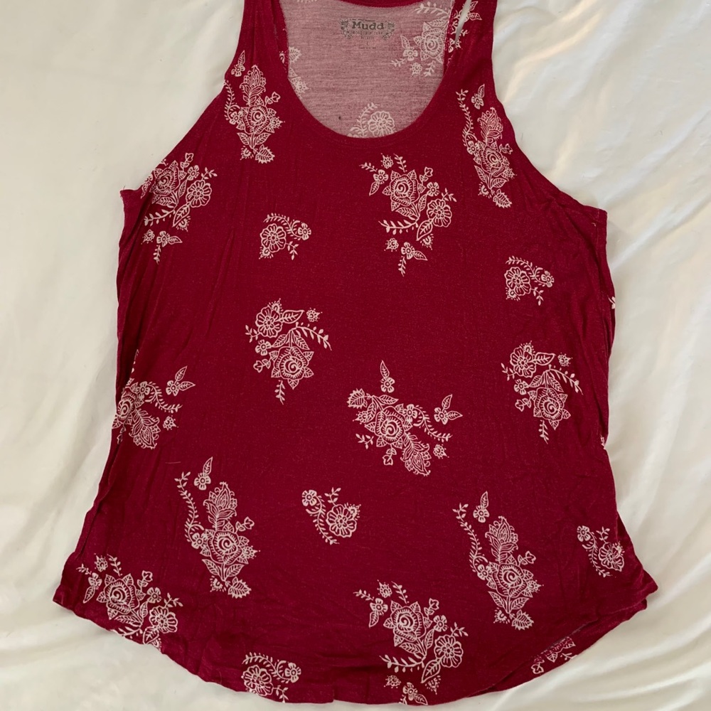 Burgundy Racer Back Tank Top